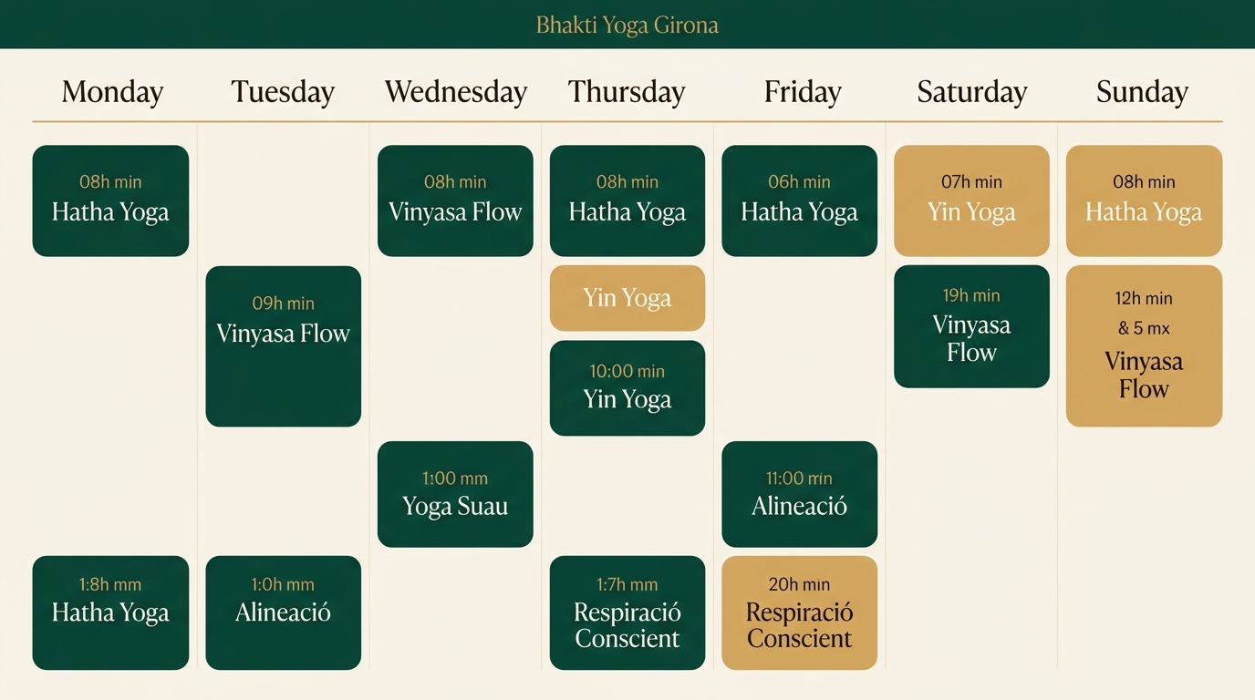 Horari de classes de Bhakti Yoga Girona